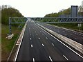 M6 motorway, looking west from Royal Oak Lane bridge, Ash Green