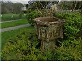 Idle Holy Trinity churchyard - disused font