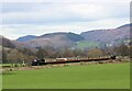 SJ1143 : 'Topped & Tailed' train approaches Carrog, Llangollen Railway by Martin Tester