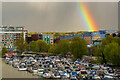 SK9771 : A rainbow over the Brayford Pool, Lincoln by Oliver Mills