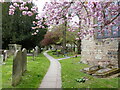 Path through the graveyard of St Nicolas Church, Kings Norton