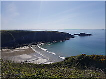 SM7624 : The beach at Caerfai Bay, St David's, Pembrokeshire by Jeff Gogarty