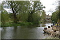 TL2970 : Hemingford Grey: view down the river towards St James's church by Christopher Hilton