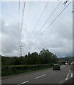 SO3202 : Wires over Little Mill, Monmouthshire by Jaggery