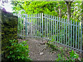 Fence and gate off the Sutcliffe Wood footpath, Hove Edge