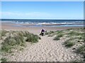 NO7463 : Path to the beach at St Cyrus Sands by Oliver Dixon