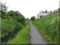 Former canal and railway route in Pembrey