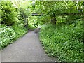 Footbridge crossing former railway track