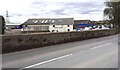 View over SW parapet of Longtown Bridge of Townfoot Garage