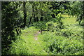 Gate and stile on riverside track