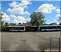 Out of use buses in Ystradgynlais Interchange