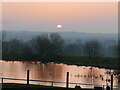 Sunset over Pond at Barton Court Farm