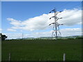NO2526 : Grassland and power lines, Carse of Gowrie by JThomas