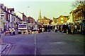 Open air market on Westgate, Grantham, 1979