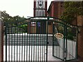 Gates to St. Stanislaus Kostka Catholic church, Springfield Road, Coventry