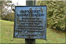 TQ7532 : Sign for the former Hawkhurst station by N Chadwick