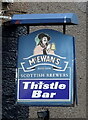 Sign for the Thistle Bar, Forfar