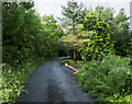 Minor road with rudimentary flood defence