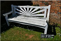 ST2885 : Tredegar House: Memorial seat on a mound providing a full view of the formal garden by Michael Garlick