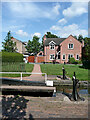 Canal and housing in Penkridge, Staffordshire