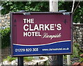 SD2466 : Sign for the Clarke's Hotel, Rampside by JThomas