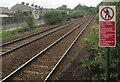 Notice at the western end of Platform 2, Llandaf station, Cardiff