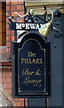 Sign for the Pillars Bar & Lounge, Dundee