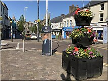 H4572 : Floral display, Market Street, Omagh by Kenneth  Allen