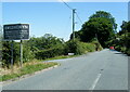 A525 at Bwlchgwyn village boundary, highest village in Wales