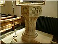 SS9943 : St George's church, Dunster - font by Stephen Craven