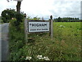 TM0235 : Higham Village Name sign on the B1068 Thorington Street by Geographer