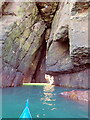 E entrance to a through cave at Powdam