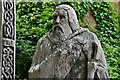 St. Dogmaels: Statue of St. Dogmael carved in wood (detail)