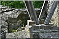 Cilgerran Castle: The modern bridge is anchored in the drawbridge pit