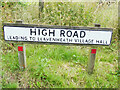 TL9536 : High Road sign by Geographer
