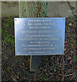 Commemorative plaque at Bullock Steads