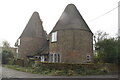 Long Lodge Oast House in mist