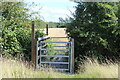 ST3583 : Gated footbridge between grass fields by M J Roscoe