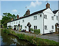 Canalside houses near Barlaston in Staffordshire