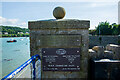 SH5572 : Commemoration plaques at St George's Pier, Menai Bridge by Oliver Mills