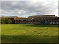 Red House Park, Foleshill, with factory buildings beyond