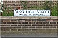 Sign on High Street, Sandy