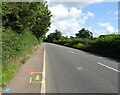 Markings on the B4063 towards Cheltenham
