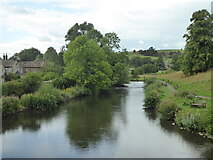 SK2168 : The River Wye upstream from the A619 in Bakewell by Rod Allday