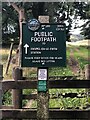 SK0478 : Peak & Northern Footpaths Society, Sign No 185 by Philip Cornwall