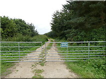 TG2737 : Gated farm track. With private notice by David Pashley