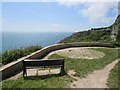 SY6971 : Bench with a sea view near Easton, Isle of Portland by Malc McDonald