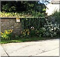 ST4496 : Neighbourhood Watch Area notice on a stone wall, Gaerllwyd, Monmouthshire by Jaggery