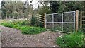 New footpath and fence denying access to area of mining subsidence