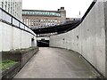 Approaching a subway from the east side of Lancaster Circus, Birmingham